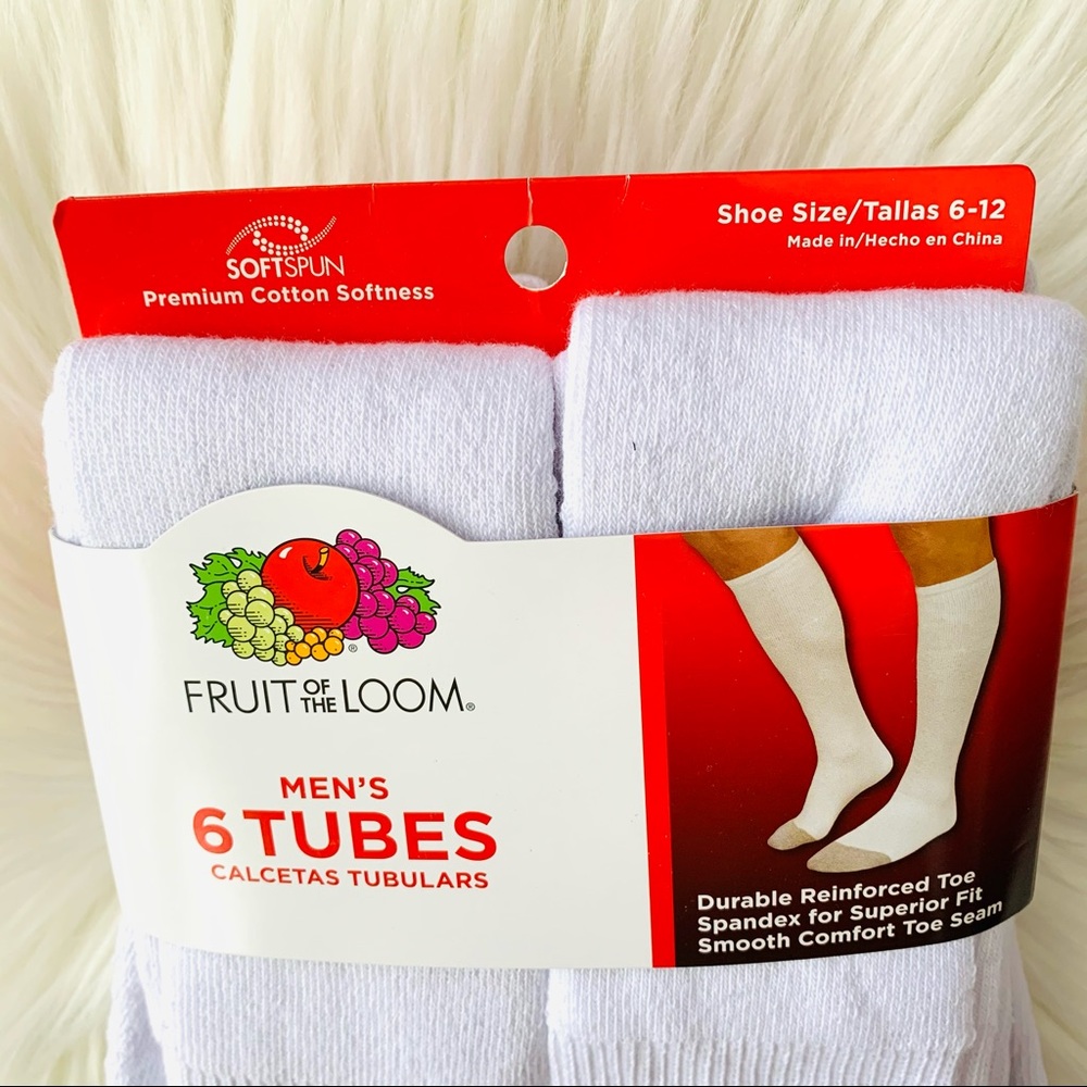 NWT White Crew Men’s 6 pairs Cotton Socks